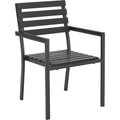 Gec Global Industrial Stackable Outdoor Dining Arm Chair, Black, 4 Pack 436985BK